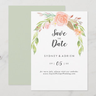 Save The Date Printemps Peony Mariage Enregistrer La Date