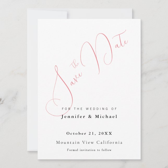 Save The Date Professional Minimalist Plain Modern (Devant)