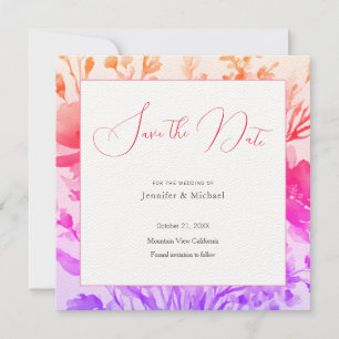 Save The Date Professionnel de mariage Minimaliste Floral Mignon