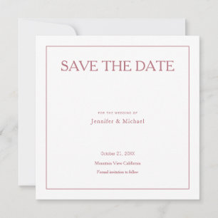 Save The Date Professionnel du mariage minimaliste couleur or ro