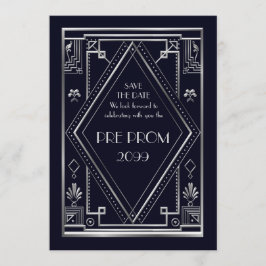 Save The Date PromJunior, Grand Gatsby, Argent, Marine