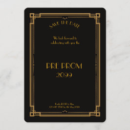 Save The Date PromJunior, Grand Gatsby, minimaliste, noir