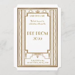 Save The Date PromJunior, Grand Gatsby, Or, Blanc