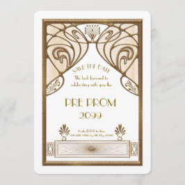 Save The Date PromJunior, Grand Gatsby, Or, blanc