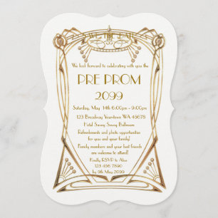 Save The Date PromJunior, Grand Gatsby, Or, blanc, support