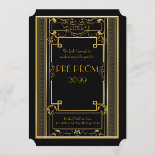 Save The Date PromJunior, Grand Gatsby, Or, Noir