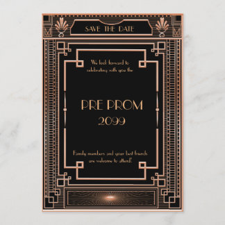 Save The Date PromJunior, Grand Gatsby, Or, noir