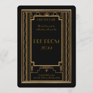 Save The Date PromJunior, Grand Gatsby, Or, noir
