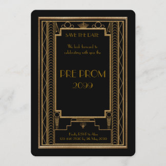 Save The Date PromJunior, Grand Gatsby, Or, noir