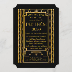 Save The Date PromJunior, Grand Gatsby, Or, Noir