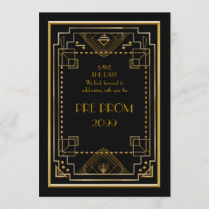Save The Date PromJunior, Grand Gatsby, Or, Noir