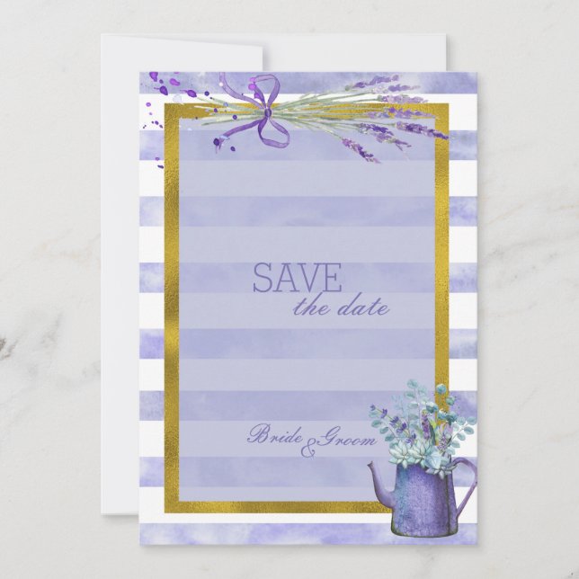 Save The Date Provence Lavender Purple Flower SAVE la date (Devant)