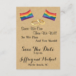 Save The Date Puisque nous pouvons :  Économies gaies de mariage