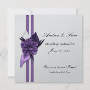 Save The Date Purple et Argent Enregistrer la date