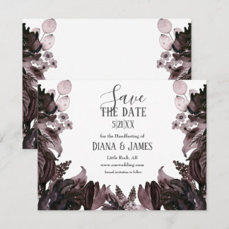 Save The Date Purple Floral Gothique Boho Pagan Handfasting