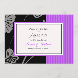 Save The Date Purple Stripe Enregistrer La Date