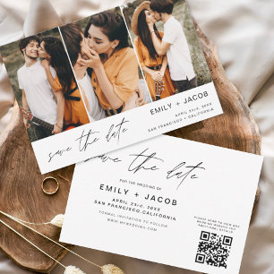 Save The Date QR Code Enregistrer la date 3 Photo Elegant Modern