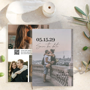 Save The Date QR Code Moderne Vellum Overlay Script 4 Photo