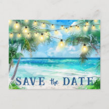 Save the Date QR Code Tropical Beach Ankündigung