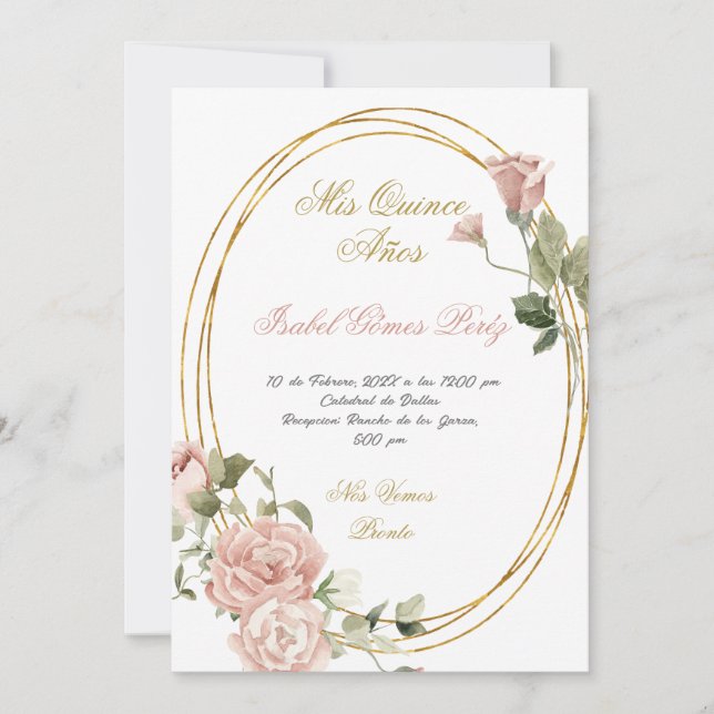 Save The Date Quinceanera Enregistrer la date en espagnol (Devant)