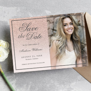 Save The Date Quinceañera Enregistrer La Date Rose Parties scint