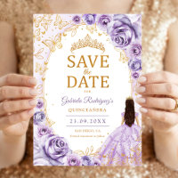 Quinceanera lilas violet or floral