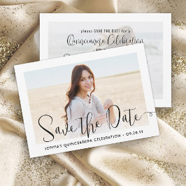 Save The Date Quinceañera Script tendance Chic Modern 2 Photo