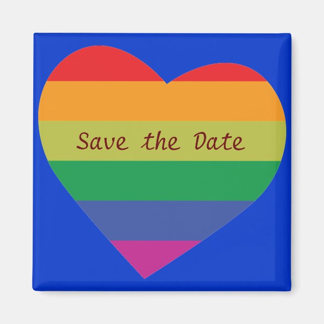 Save the Date/Rainbow-Hochzeit/Gay Pride Magnet (Vorne)