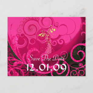 Save the Date Rasberry Cala Lily Postcard Ankündigungspostkarte