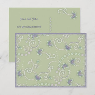 Save the Date Reben und Blume Postkartenvorlage Ankündigungspostkarte