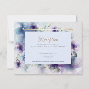 Save The Date Réception 2 Fleurs d'aquarelle translucides