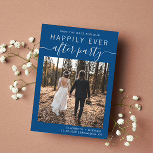 Save The Date Réception de mariage bleu