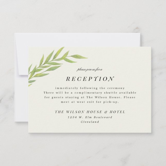 Save The Date Réception De Mariage Simple Branche (Devant)