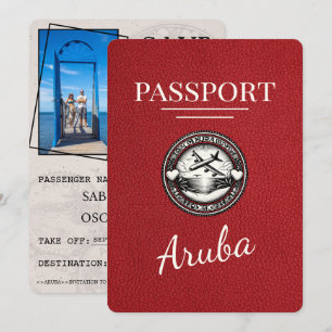Save The Date Red Aruba Passport Enregistrer La Date