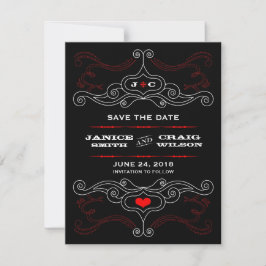 Save The Date Red & Black Rock 'n' Roll Music Mariage à thème
