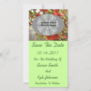 Save The Date Red Blossoms Mariage Photo Enregistrer La Date