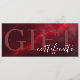 Save The Date Red Dark Chic Bold Elegant Luxury Gift Certificate