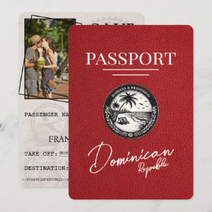 Save The Date Red Dominican Republic Passeport Enregistrer La Da