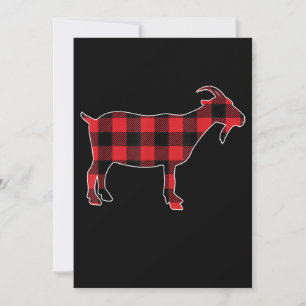 Save The Date Red Plaid Goat Santa Christmas