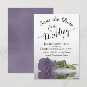 Save The Date Reflet Dusty violet Rose Mariage romantique