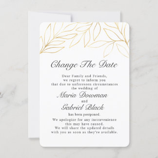 Save The Date Remplacement Mariage Gold Foliage Changer Enregist
