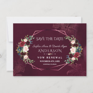 Save The Date Renouvellement de Voeux Floral de Bourgogne Royale