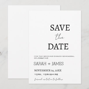 Save The Date Répétition de dîner de mariage blanc de script min