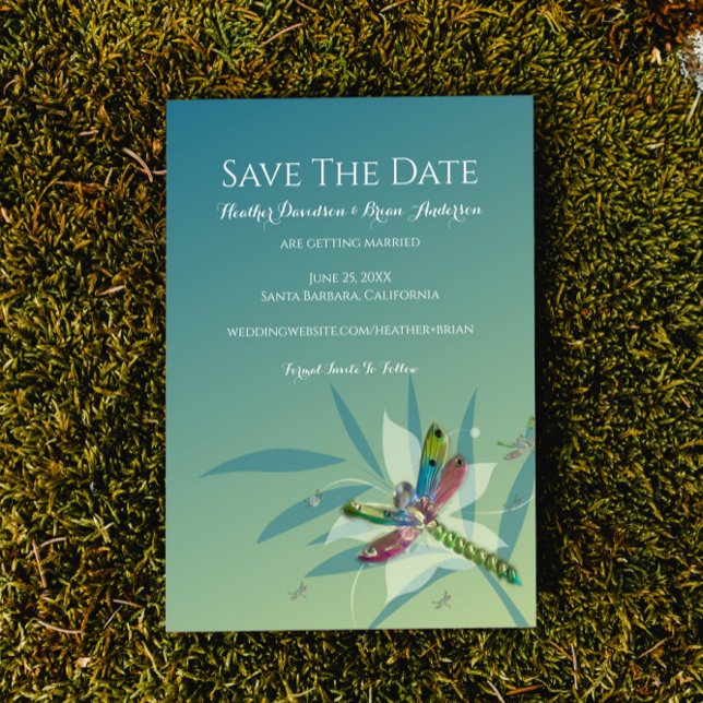 Save The Date Repose Dragonfly Enregistrer La Date Annonce (Resting Dragonfly Save the Date Wedding Announcement)