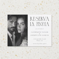 Reserva La Fecha Black White Spanish Photo Mariage
