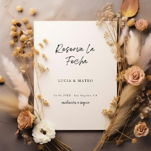 Save The Date Reserva La Fecha   Calligraphie espagnol Mariage