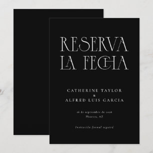 Save The Date Réserva La Fecha Mariage espagnol noir moderne