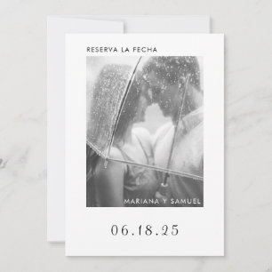 Save The Date Reserva La Fecha Photo moderne noir et blanc