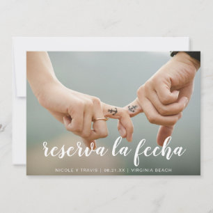 Save The Date Reserva la Fecha White Handwriting Photo Espagnol