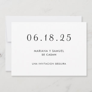 Save The Date Réservation La Fecha minimaliste moderne espagnol